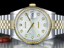 Rolex Datejust 36 Argento Computer Jubilee 16233 Silver Lining Diamonds 